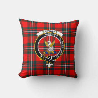 Royal Stewart Tartan mit Clan-Abzeichen und Motto Kissen