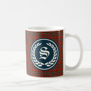 Royal Stewart Tartan Monogramm Kaffeetasse