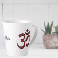 Royal Stewart Tartan Om Symbol, 12oz Latte Tasse