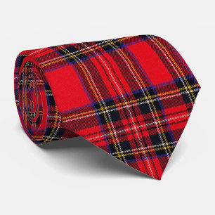 Royal Stewart tartan red black plaid Krawatte