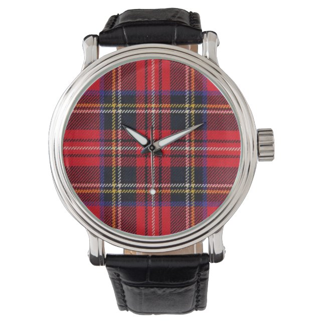 Royal Stewart tartan Red kariert Armbanduhr (Vorderseite)