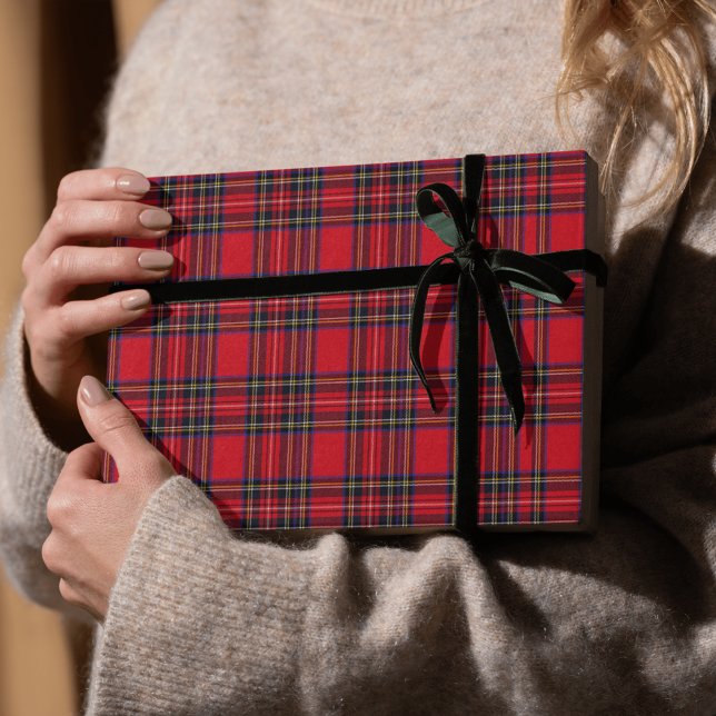 Royal Stewart Tartan Red Kariert Geschenkpapier (Royal Stewart Tartan Plaid Wrapping Paper.)