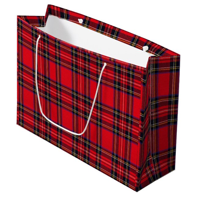 Royal Stewart tartan Red kariert Große Geschenktüte (Vorderseite Schrägansicht)