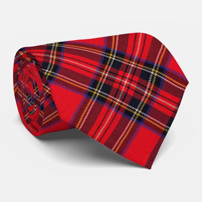 Royal Stewart tartan Red kariert Krawatte (Gerollt)