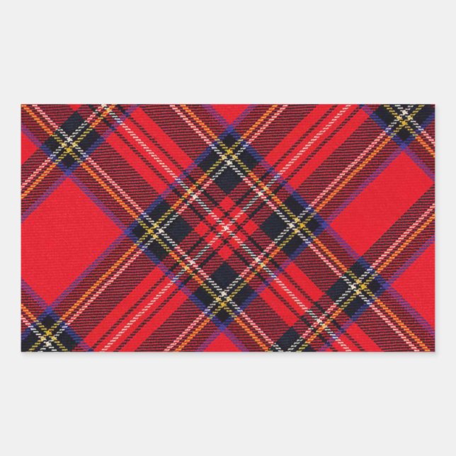 Royal Stewart tartan Red kariert Rechteckiger Aufkleber (Vorderseite)