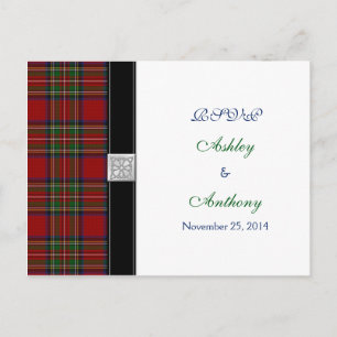 Royal Stewart Tartan Wedding Rsvp Répondre Carte P
