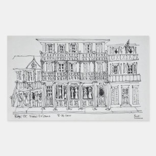 Royal Street, französisches Viertel   New Orleans Rechteckiger Aufkleber