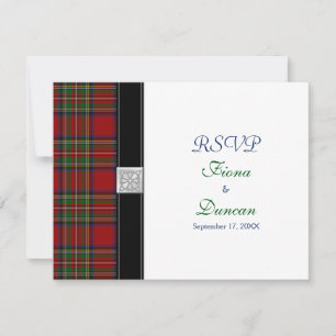 Royal Stuart Tartan Celtic Hochzeits-Antwortkarte RSVP Karte