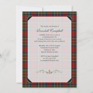 Royal Stuart Tartan Retraite Party Invitation