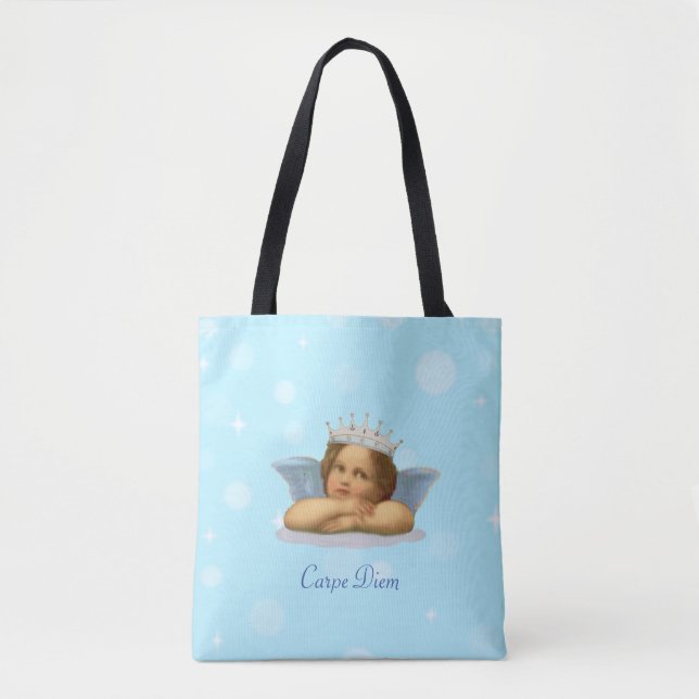 Royal Stylish Raphael Cherub on Light Blue Tasche (Vorderseite)