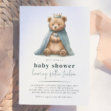 Royal Teddy Bear Little Prince Boy Baby Dusche