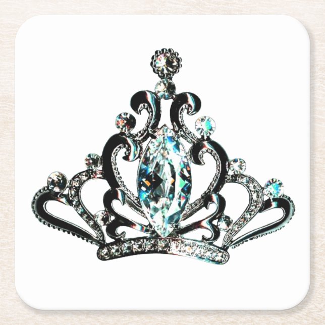 "Royal Tiara Rechteckiger Pappuntersetzer (Vorderseite)