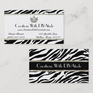 Royal Tiara Zebra Carte de visite d'impression