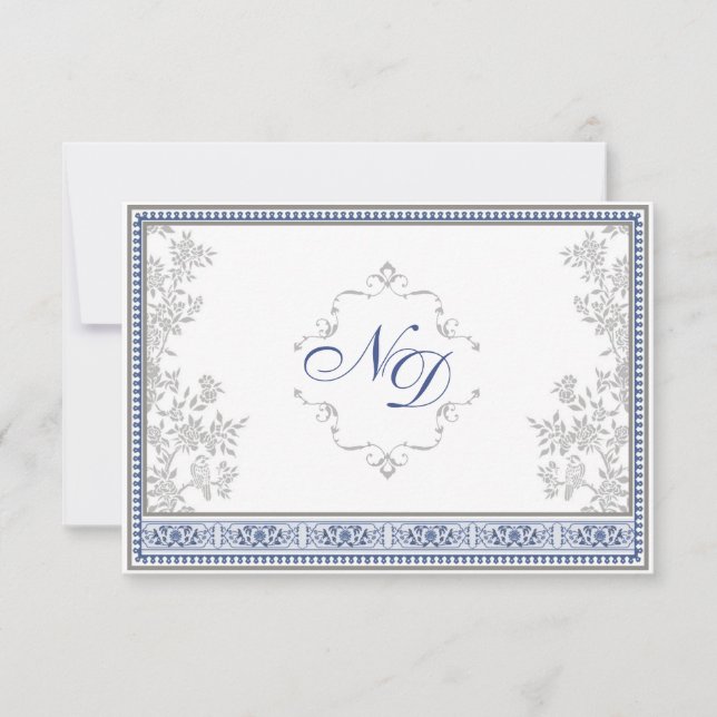 Royal Turkish Wedding RSVP Card Karte (Vorderseite)