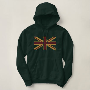 Royal Union Jack Flag England Swag Embroidery Bestickter Hoodie