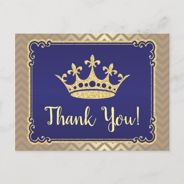 Royal Vielen Dank Baby Dusche Danke Postcard Postkarte (Vorderseite)