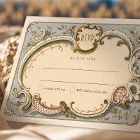 Royal Viktorianisch RSVP Card mit Vintagen Florals