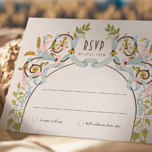 Royal Viktorianisch Wedding RSVP Vintag Florals Einladung