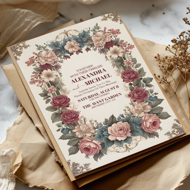 Royal Viktorianisch Whimsical Floral Wedding Einladung (Von Creator hochgeladen)