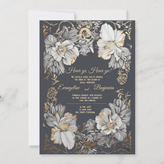 Royal Vintag Floral Art Nouveau Wedding Einladung