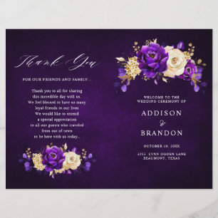 Royal violet violet or programme de mariage botani