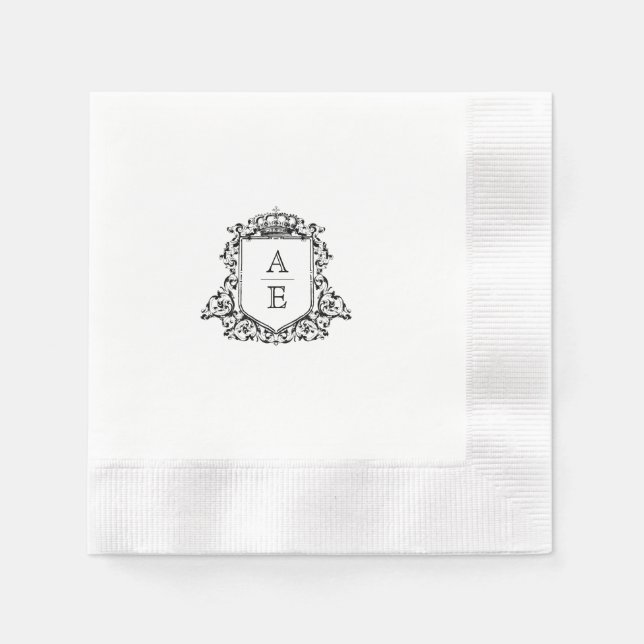 Royal Wappen Emblem Monogram Wedding Serviette (Vorderseite)