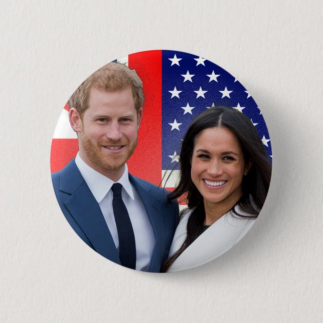 Royal Wedding Prince Harry und Meghan Markle Button (Vorderseite)