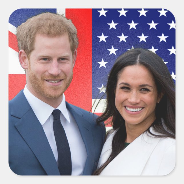 Royal Wedding Prince Harry und Meghan Markle Quadratischer Aufkleber (Vorderseite)