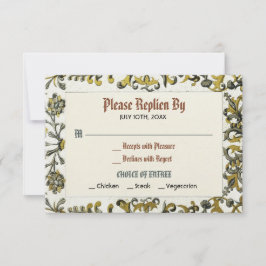Royal Wedding Rsvp Card für die mittelalterliche R Einladung