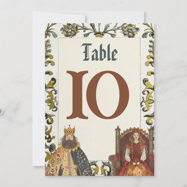 Royal Wedding Tischnummern aus dem Mittelalter (Vorderseite)
