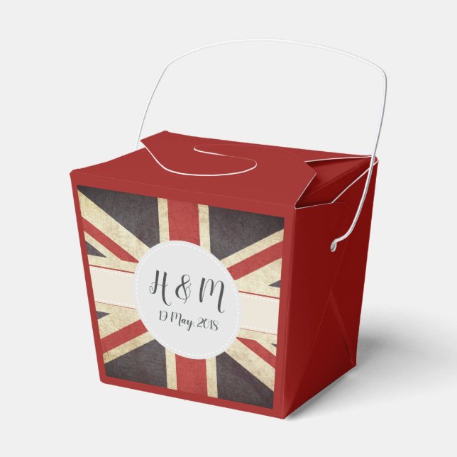 Royal Wedding Union Jack Monogram Fevor Box Geschenkschachtel (Vorderseite)
