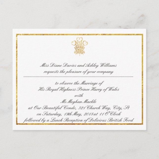 Royal Wedding Watch Party Einladung | London UK Postkarte (Vorderseite)