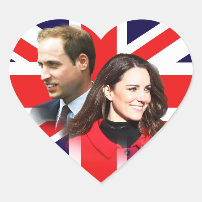 Royal Wedding - William & Kate Heart Stickers (Vorderseite)