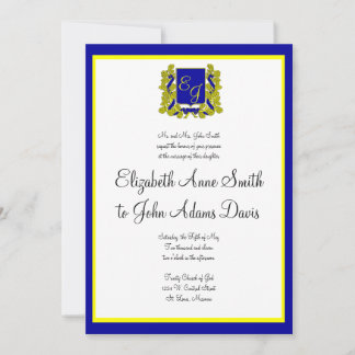 Royal Weditation Blue und Gold Einladung