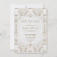 Royal Weißen Gold Great Gatsby Save The Date