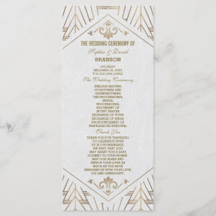 Royal White Gold Great Gatsby Programme de mariage