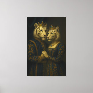 Royal White Tiger Couple • Fine Art Canvas Leinwanddruck