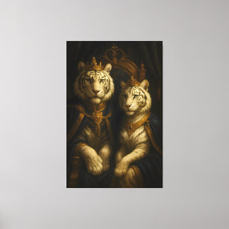 Royal White Tiger Couple • Fine Art Canvas Leinwanddruck