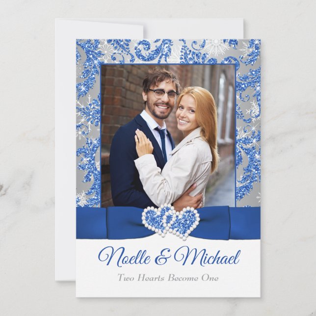 Royal Winter Wonderland Invitation de PHOTO Coeurs (Devant)