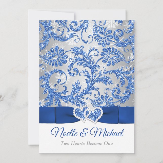 Royal Winter Wonderland Joint Coeurs Invitation (Devant)