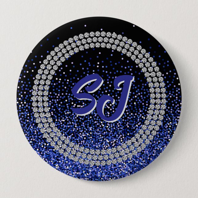Royale Glitz Rhinestone Monogramm Knopf Button (Vorderseite)