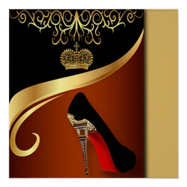 Royality Paris High Heel & Gold Crown Poster (Vorderseite)