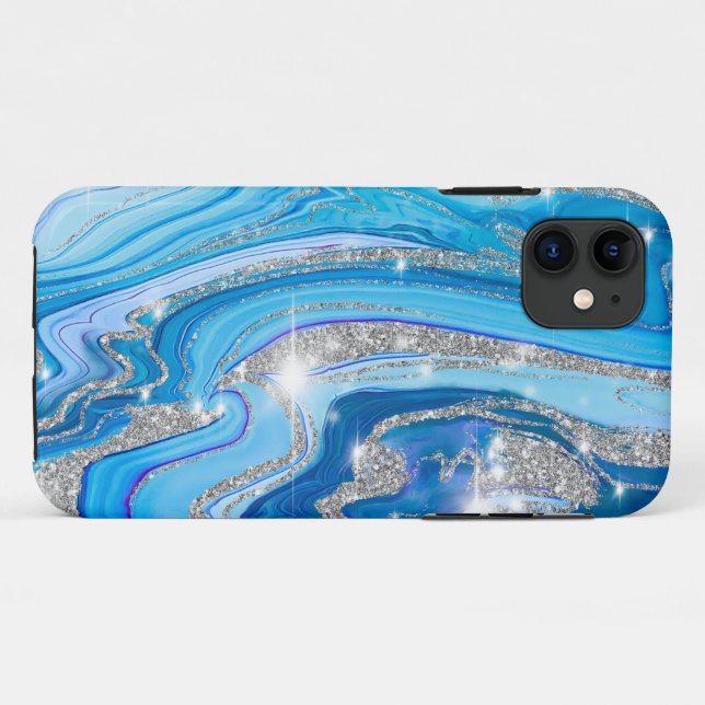 Royally Blue Agate iPhone 11 Hüllen (Rückseite (Horizontal))