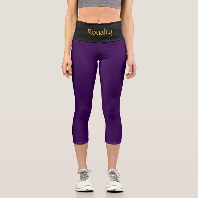 "ROYALTY" Custom High-Waisted Capri Pants Leggings (Vorderseite)