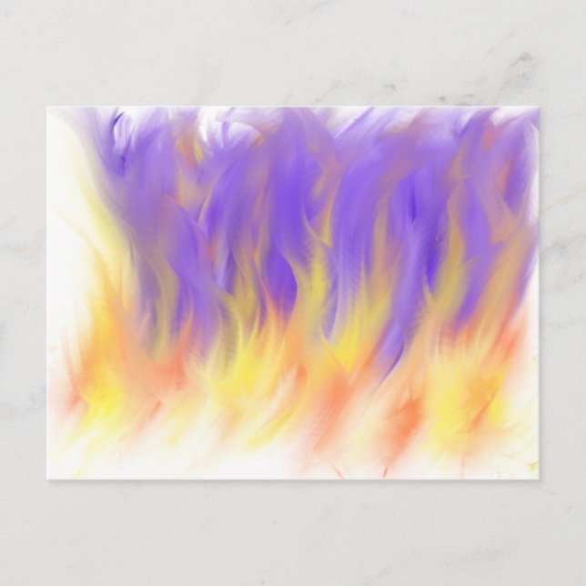 Royalty Lila Orange Flames Moderne Christliche Kun Postkarte (Vorderseite)