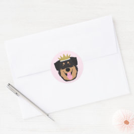 Royalty Rottweiler Dog Runder Aufkleber