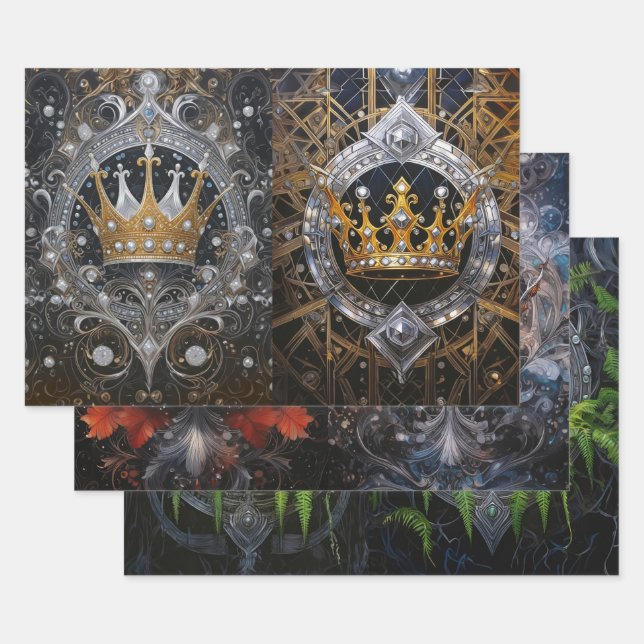 Royalty, Seine & Hers Crowns Geschenkpapier Set (Set)