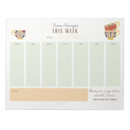Royalty Tea Lover Personalisiert Weekly Planner Notizblock