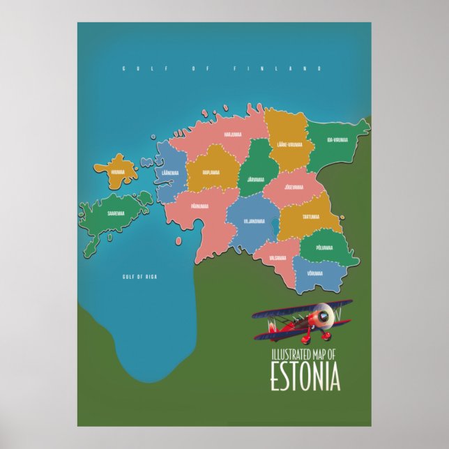 Royaume de Belgique belle carte Poster (Devant)