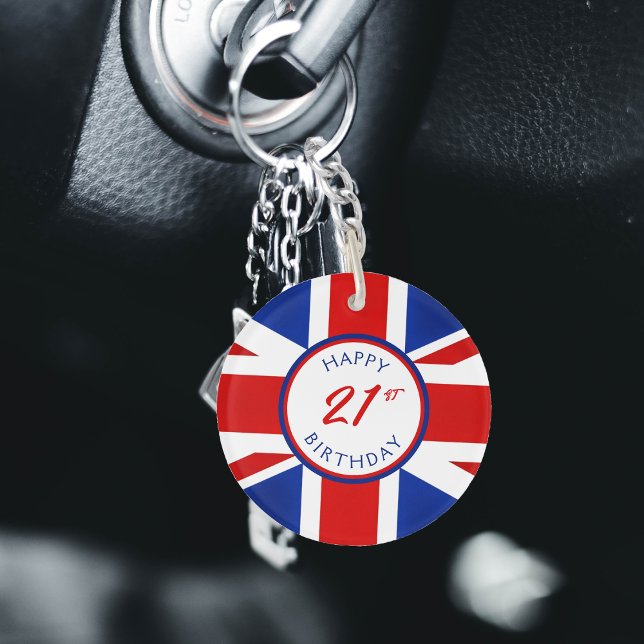 Royaume-Uni Royaume-Uni britannique Joyeux anniver (UK United Kingdom British Happy Birthday Keychain)